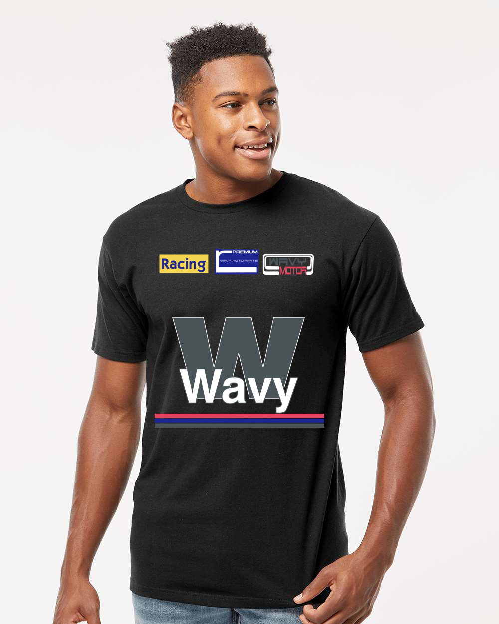 -WAVY Racing Tee-Black